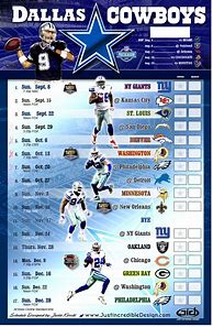 Image result for Dallas Cowboys Schedule Print