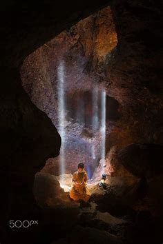 Monk In Cave by Tippawan Kongto - Photo 111011319 / 500px