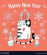 Image result for Vintage Happy New Year Postcard Cat