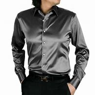 Image result for Black and Silver Silk Dress Shirt