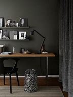 Image result for Dark Green Office with Curtains