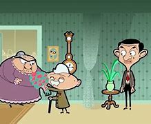 Image result for Mr Bean Cartoon Mrs. Wicket