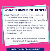 Image result for Example of Undue Influence