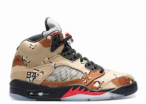 Image result for Jordan 5 Supreme Camo Vector