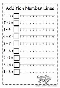 Image result for Free Printable Addition Worksheets with Number Line