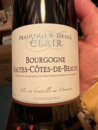 Image result for Francoise Denis Clair Bourgogne Hautes Cotes Beaune Rouge