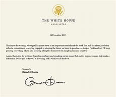 Image result for Barack Obama Thanks Letter