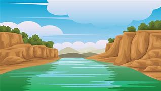 Image result for Lake in Desert Cartoon