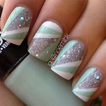 Image result for Green and Silver Nail Art Designs