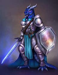 Image result for Blue Dragonborn Paladin