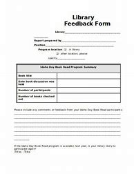 Image result for Library Feedback Form