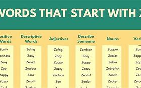 Image result for Describing Words Starting with Z
