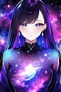 Image result for Anime Girl Galaxy Black and White