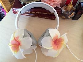 Image result for Flower Headphones Gold