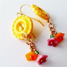 Image result for Glued Button Earrings