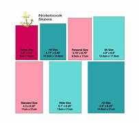 Image result for Notebook Standard Size Chart Inches