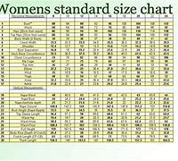 Image result for Standard UK Size Chart