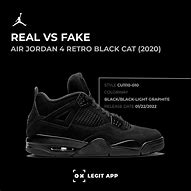 Image result for Jordan 4 Black Cat Real vs Fake