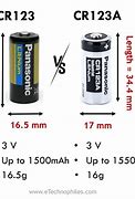 Image result for CR123A Battery Comparison