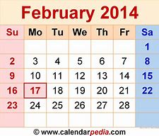 Image result for Google Images Calendar February 14