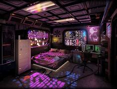 Image result for Cyberpunk Room Wallpaper
