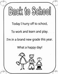 Image result for Back to School Poems for Kids