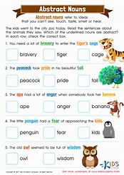 Image result for abstract noun worksheets