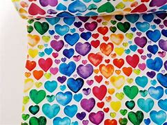 Image result for Rainbow Heart Fabric