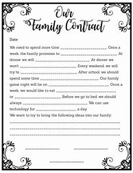 Image result for Family Contract Template