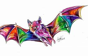 Image result for Rainbow Bat Cartoon