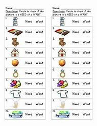 Image result for What Are Needs and Wants Grade 1