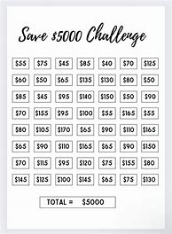 Image result for 52 Week Money Saving Challenge 5000