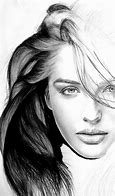 Image result for Black and White Drawing of Girl Face