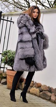 Image result for Faux Fox Fur Coat