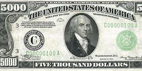 Image result for James Madison 5000 Dollar Bill
