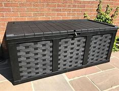 Image result for Outdoor Storage Box Plastic vs Resin