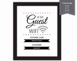 Image result for Wi-Fi Sign Guests