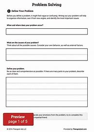 Image result for Problem Pros Cons Solution Therapy Worksheet