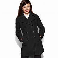 Image result for Women's Black Pea Coat