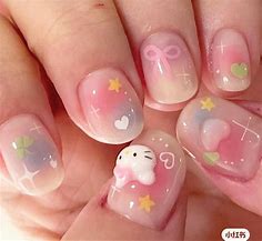 Hello kitty inspired nails | Nail art, Pink nails, Acrylic nails