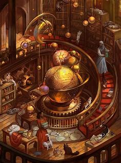"Black Phoenix Alchemy Lab: Scholar's Tower", by Julie Dillon Art   (http://blackphoenixalchemylab.com/) has created a … | Steampunk art, Fantasy art, Fantasy world