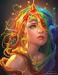 Image result for Colorful Digital Art Girl