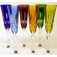 Image result for Colored Crystal Champagne Glasses