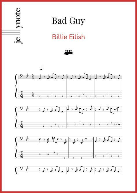 Billie Eilish Bad Guy Bass Tab
