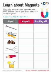 Image result for Free 4th Grade Science Worksheets Printable Magnets