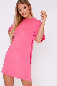 Image result for Pink Tee Shirt Dress