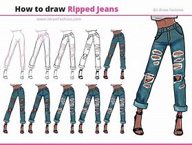 Image result for How to Draw Ripped Jeans
