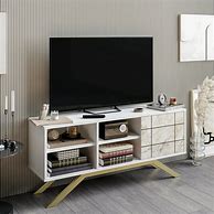 Image result for White and Gold TV Stand