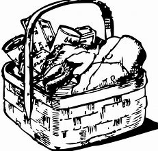 Image result for Grocery Basket Clip Art Black and White