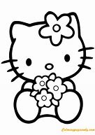 Image result for Hello Kitty Coloring Pages Flowers